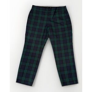 J.Crew Women's Martie Pant Size 12 Blackwatch Plaid Wool Slim Fit Tartan Preppy